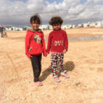 難民キャンプのなかよし2人 Azaq, Jordan